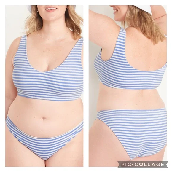 ❣️🆕Old Navy Blue & White Stripe Classic Terry Bikini❣️ - Picture 2 of 9